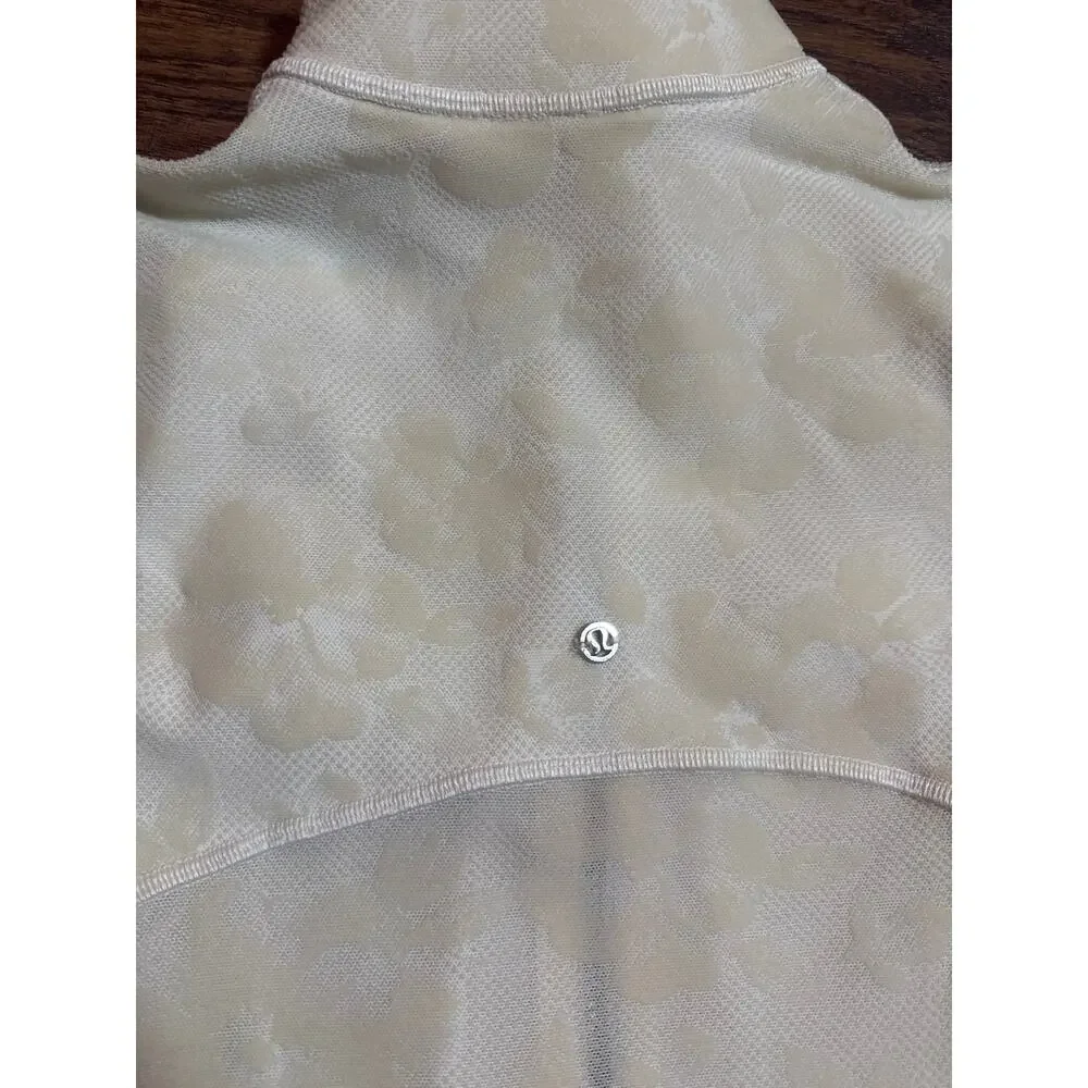 Lululemon Define Jacket Flocked White Floral Lace Luxtreme Special Edition Sz 4